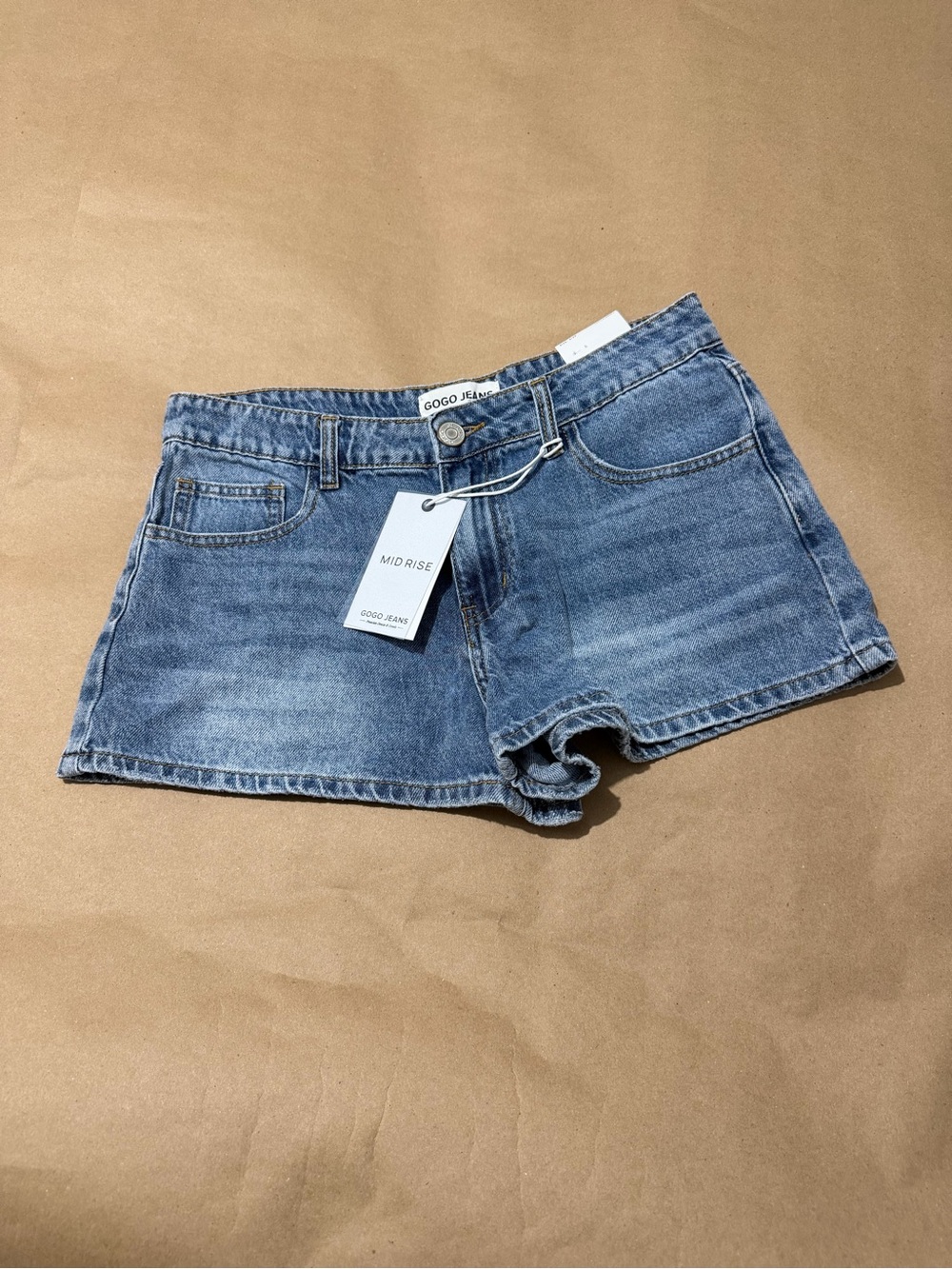 GOGO Mid-Rise Blue Denim Jean Shorts